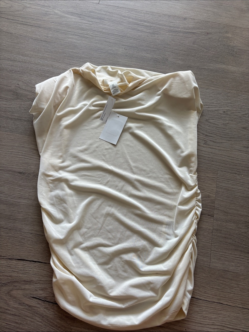 H&M Ivory Side-Ruched Tank Top